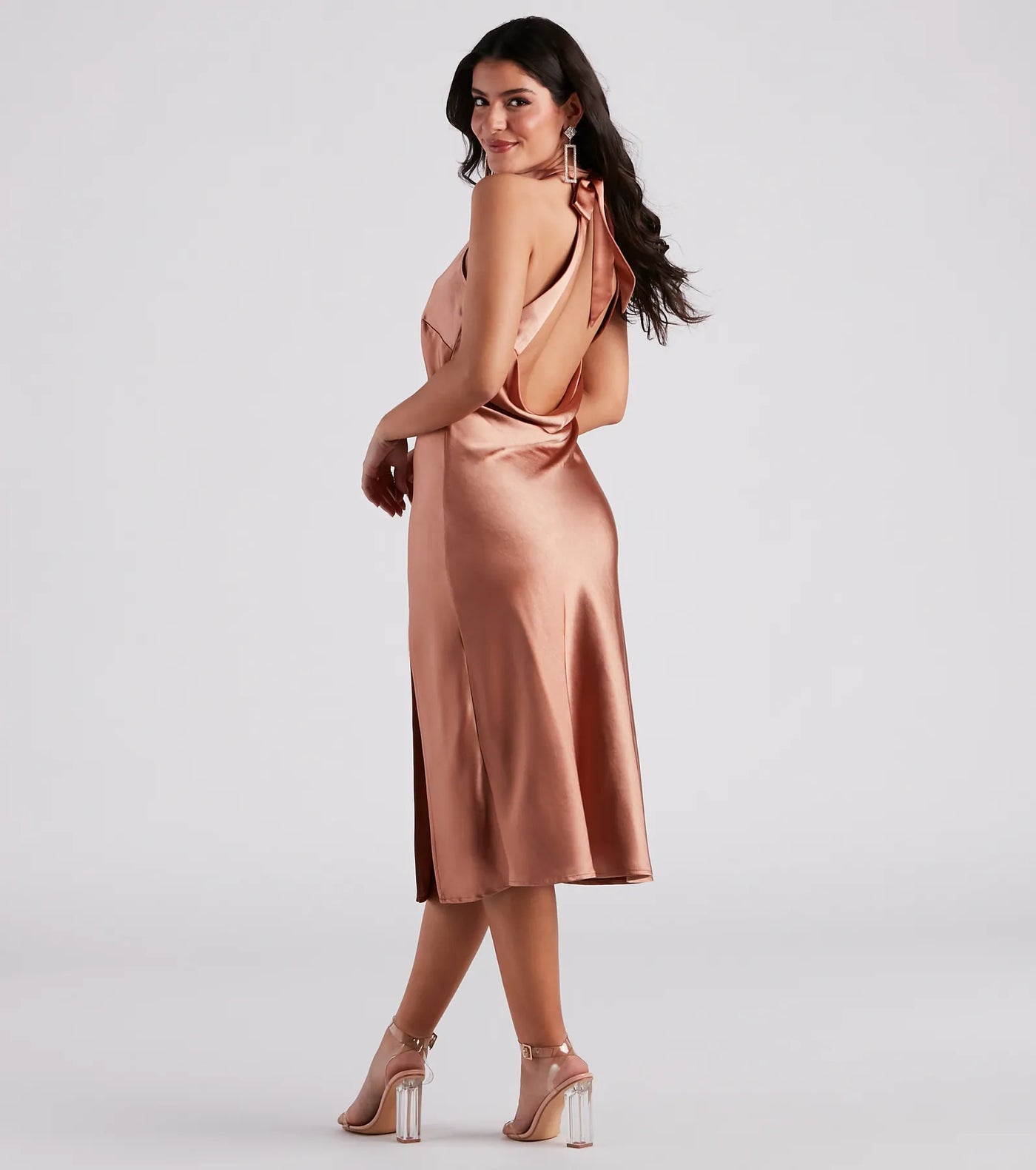 Ingrid Formal Satin Halter Dress