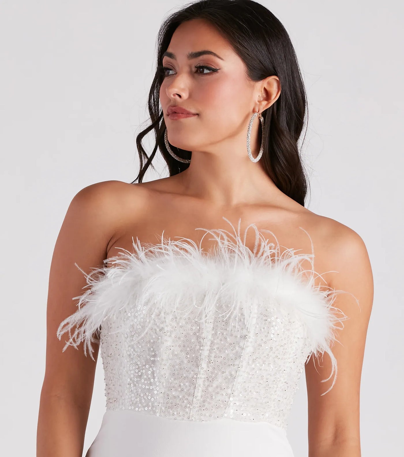 Anabelle Feather Corset Party Dress