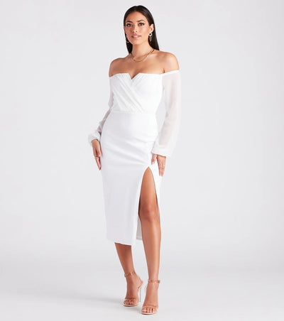 Jolene Formal Chiffon Off-The-Shoulder Dress