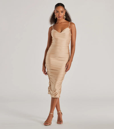 Marina Sweetheart Bodycon Formal Midi Dress