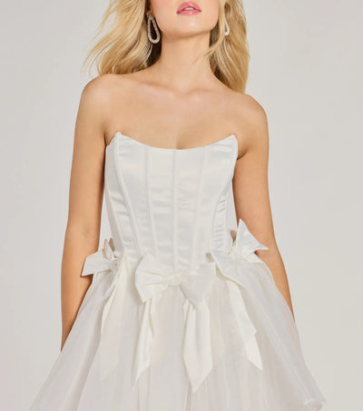 Jaimie Strapless Corset Bow A-Line Party Dress