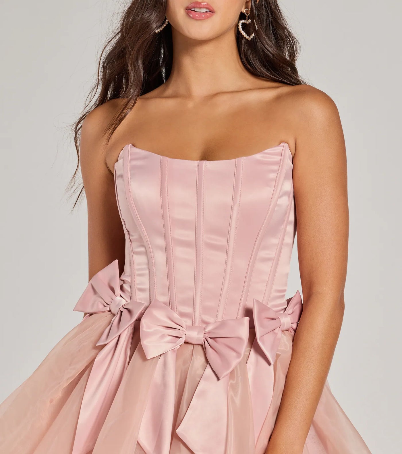 Jaimie Strapless Corset Bow A-Line Party Dress