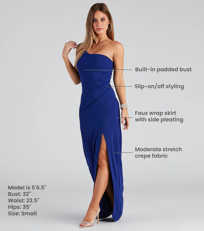 Iris One-Shoulder Crepe Dress