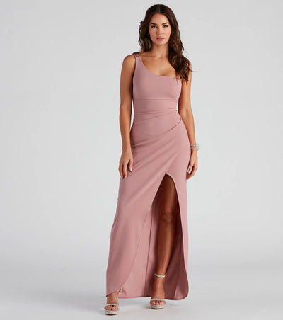 Iris One-Shoulder Crepe Dress