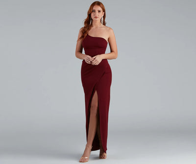 Iris One-Shoulder Crepe Dress