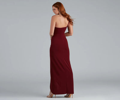 Iris One-Shoulder Crepe Dress