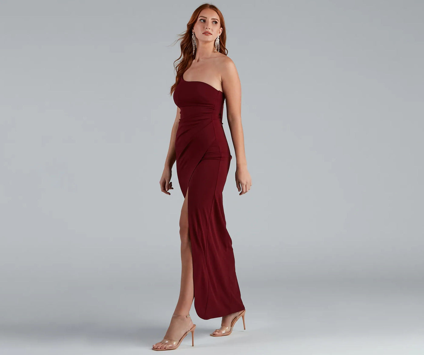 Iris One-Shoulder Crepe Dress