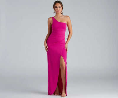 Iris One-Shoulder Crepe Dress