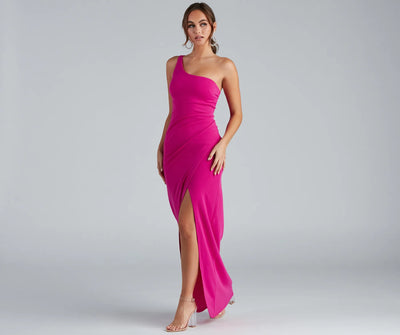 Iris One-Shoulder Crepe Dress