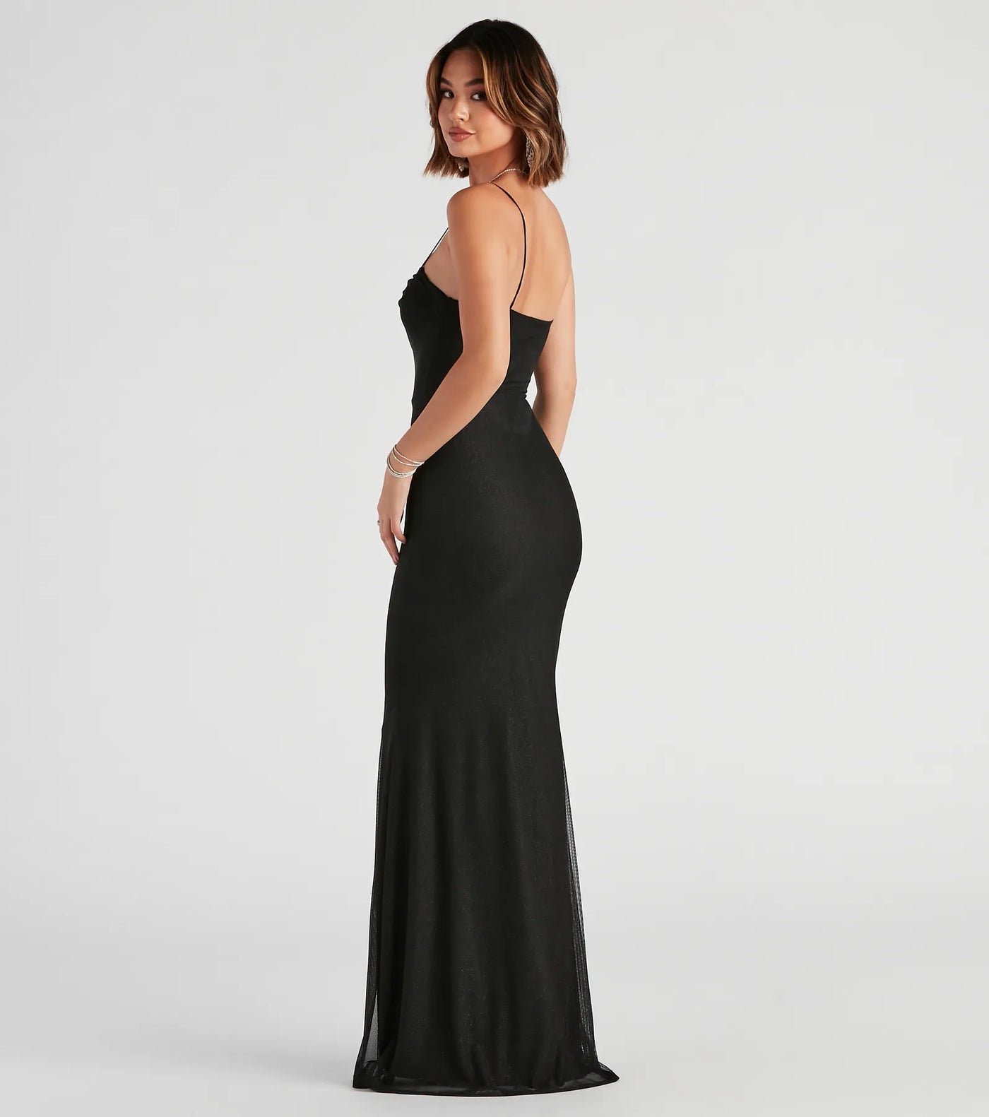 Addison Glitter Mesh Formal Dress