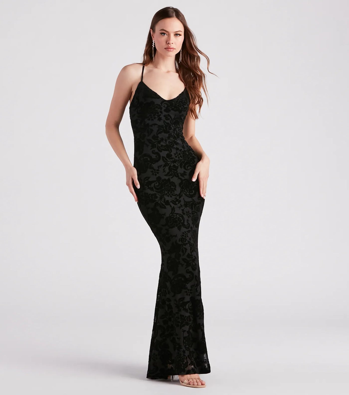 Eloise Formal Velvet Lace-Up Mermaid Dress