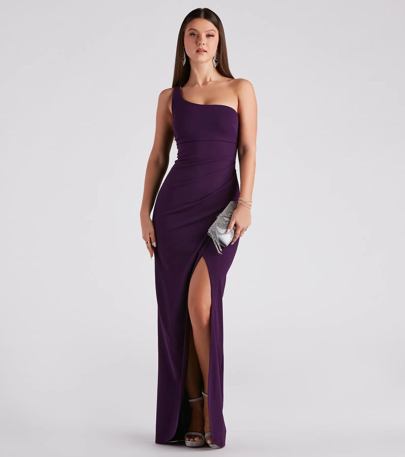 Iris One-Shoulder Crepe Dress