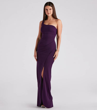 Iris One-Shoulder Crepe Dress