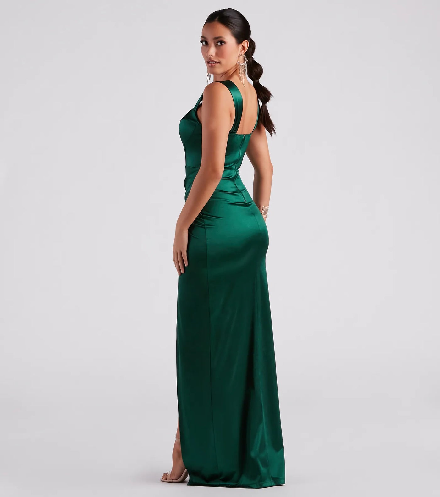 Lorelli Formal Satin Wrap Long Dress