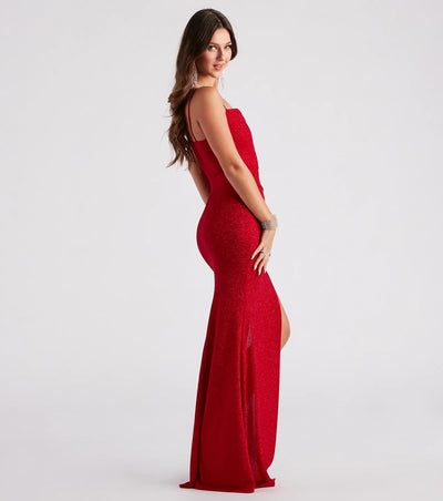 Trinity Formal High Slit Glitter Dress