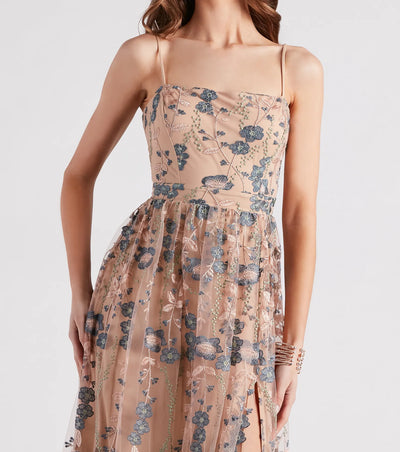 Genevieve Floral Embroidered Formal Dress