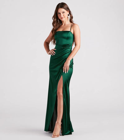 Tammy Formal Satin Strappy Back Dress