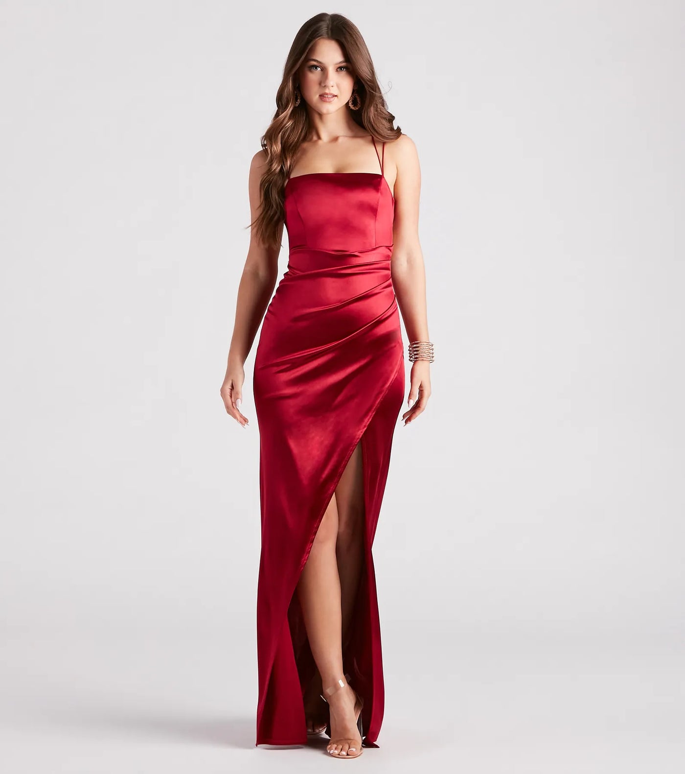 Tammy Formal Satin Strappy Back Dress