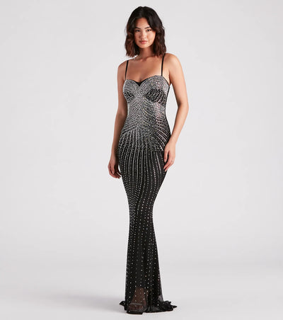 Tori Formal Rhinestone Mermaid Long Dress