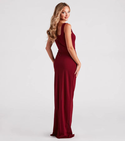 Savannah Formal Crepe Long Dress