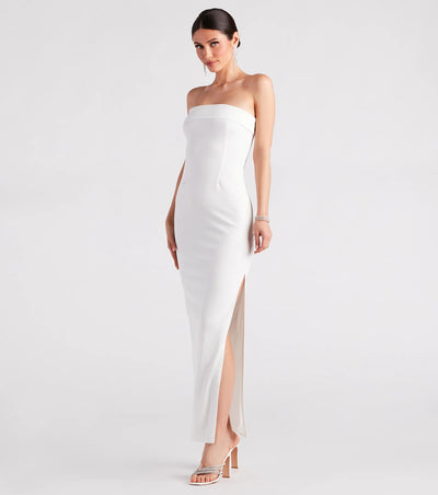 Kaisley Strapless High Slit Slim-Fit Formal Dress