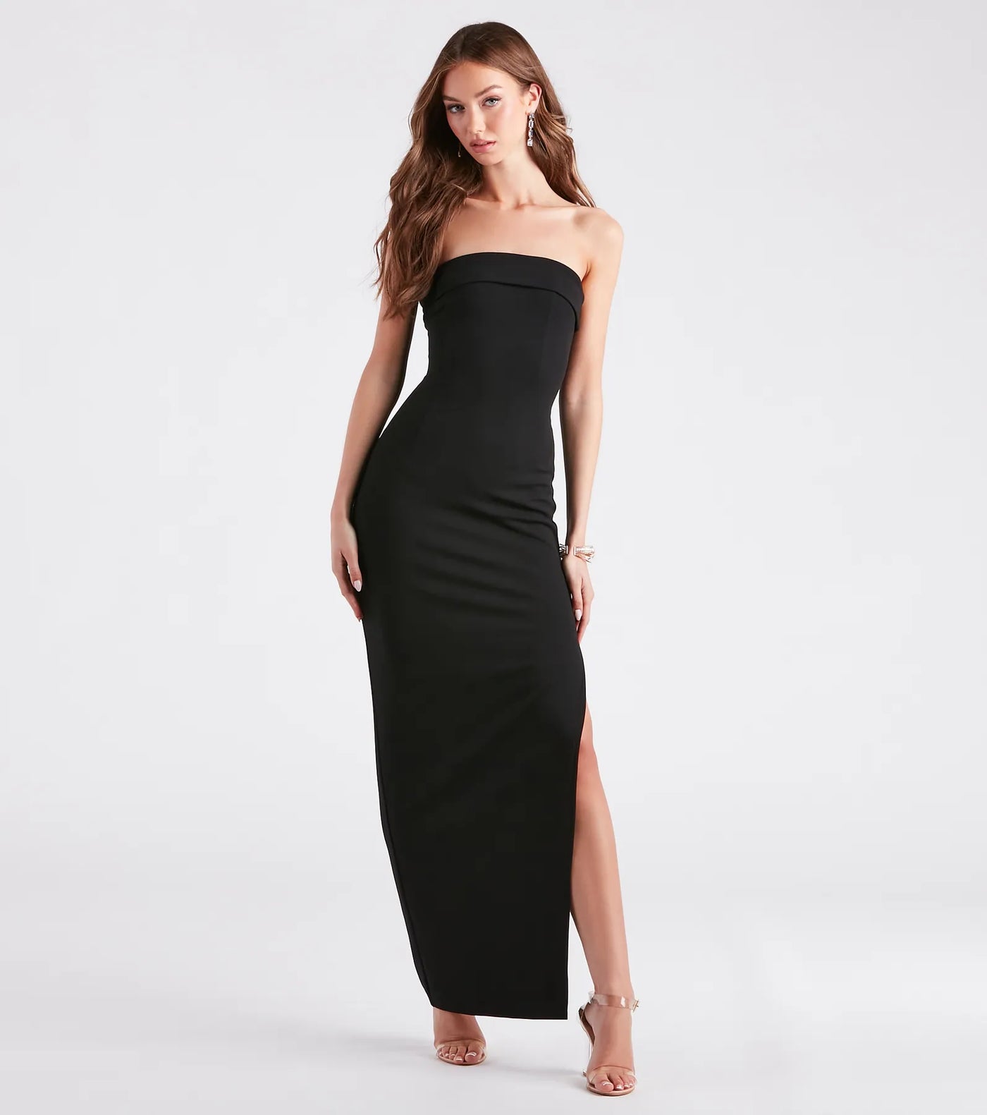 Kaisley Strapless High Slit Slim-Fit Formal Dress