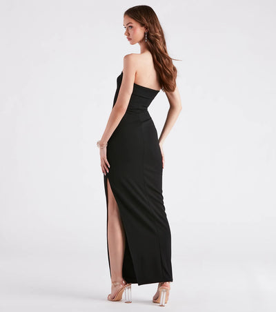 Kaisley Strapless High Slit Slim-Fit Formal Dress