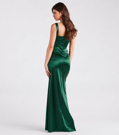 Ameera Formal Satin Corset Mermaid Dress