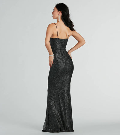 Maryam Formal Glitter Mesh Mermaid Long Dress