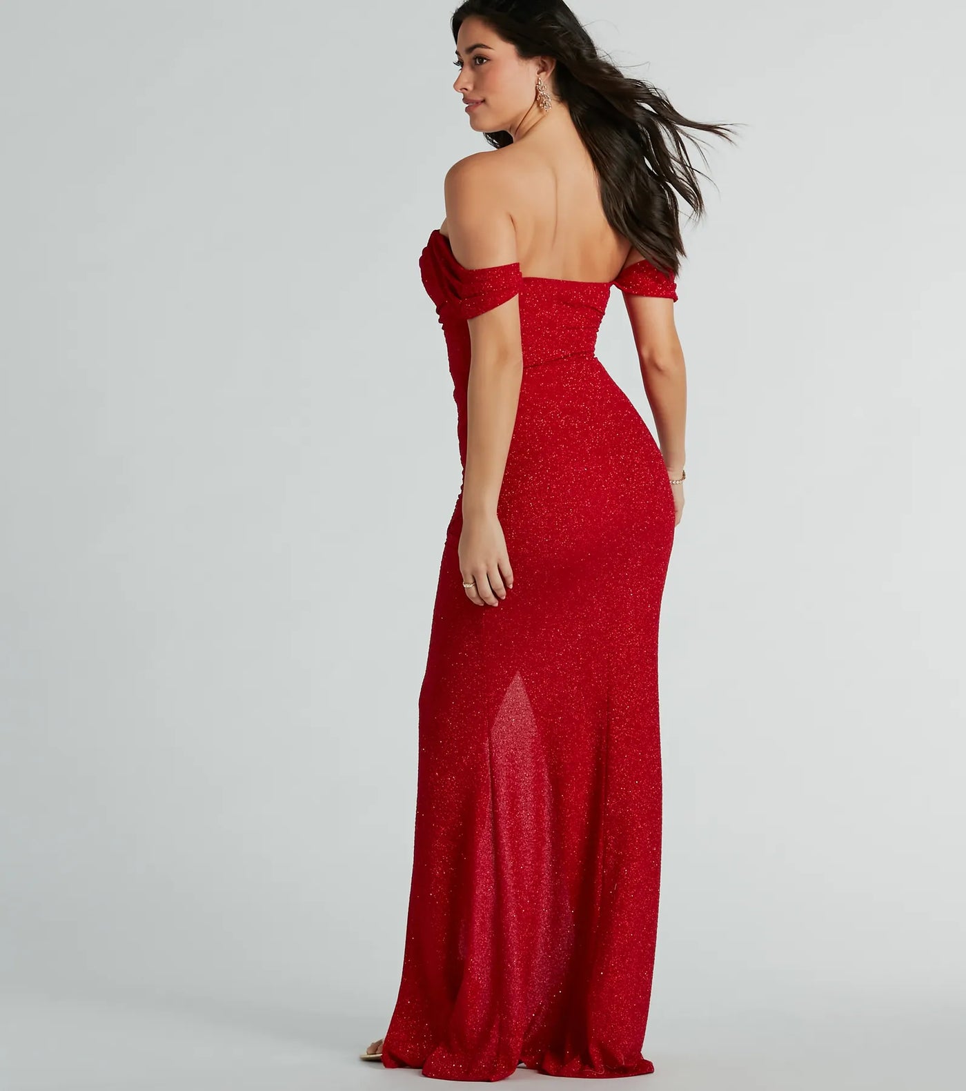 Airlie Formal Glitter Off-The-Shoulder Dress