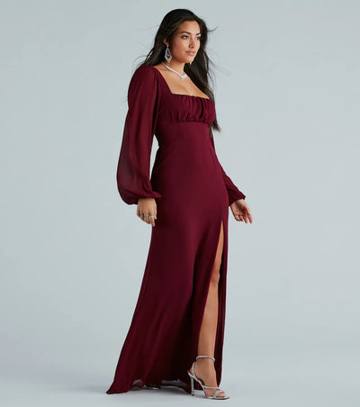 Kaylee Formal Chiffon Lace-Up Long Dress