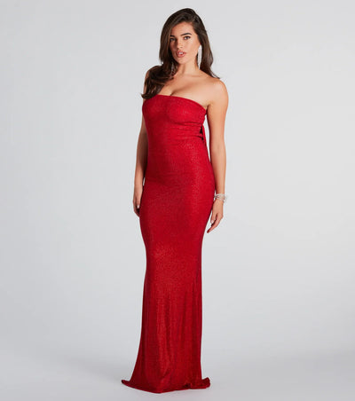 Ana Formal Rhinestone Cowl Back Long Dress