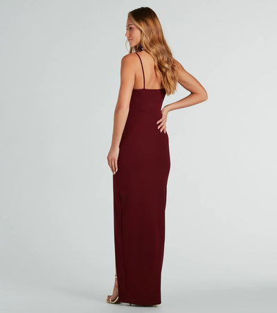 Fran Formal Crepe Sweetheart Long Dress