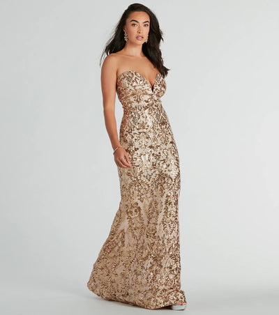 Leighton Formal Sequin Strapless Mermaid Dress