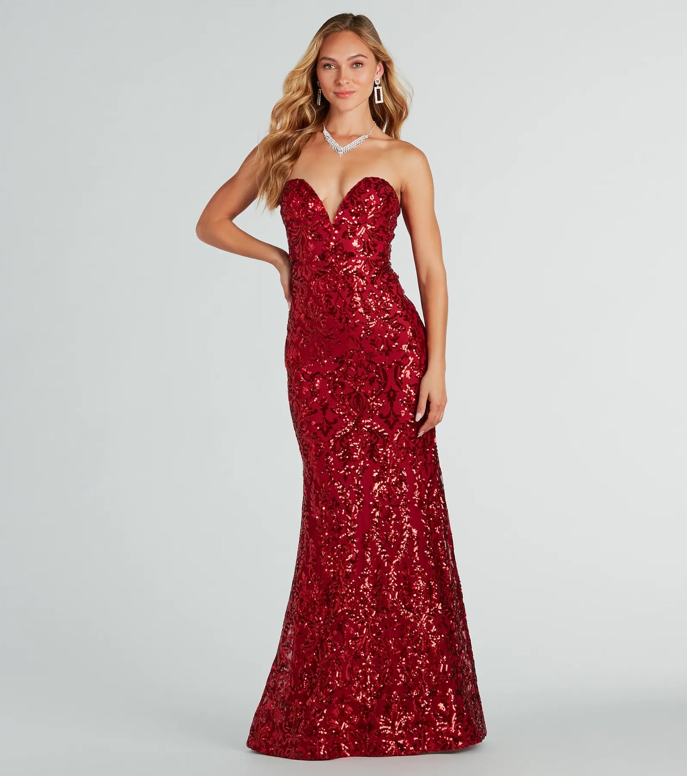 Leighton Formal Sequin Strapless Mermaid Dress