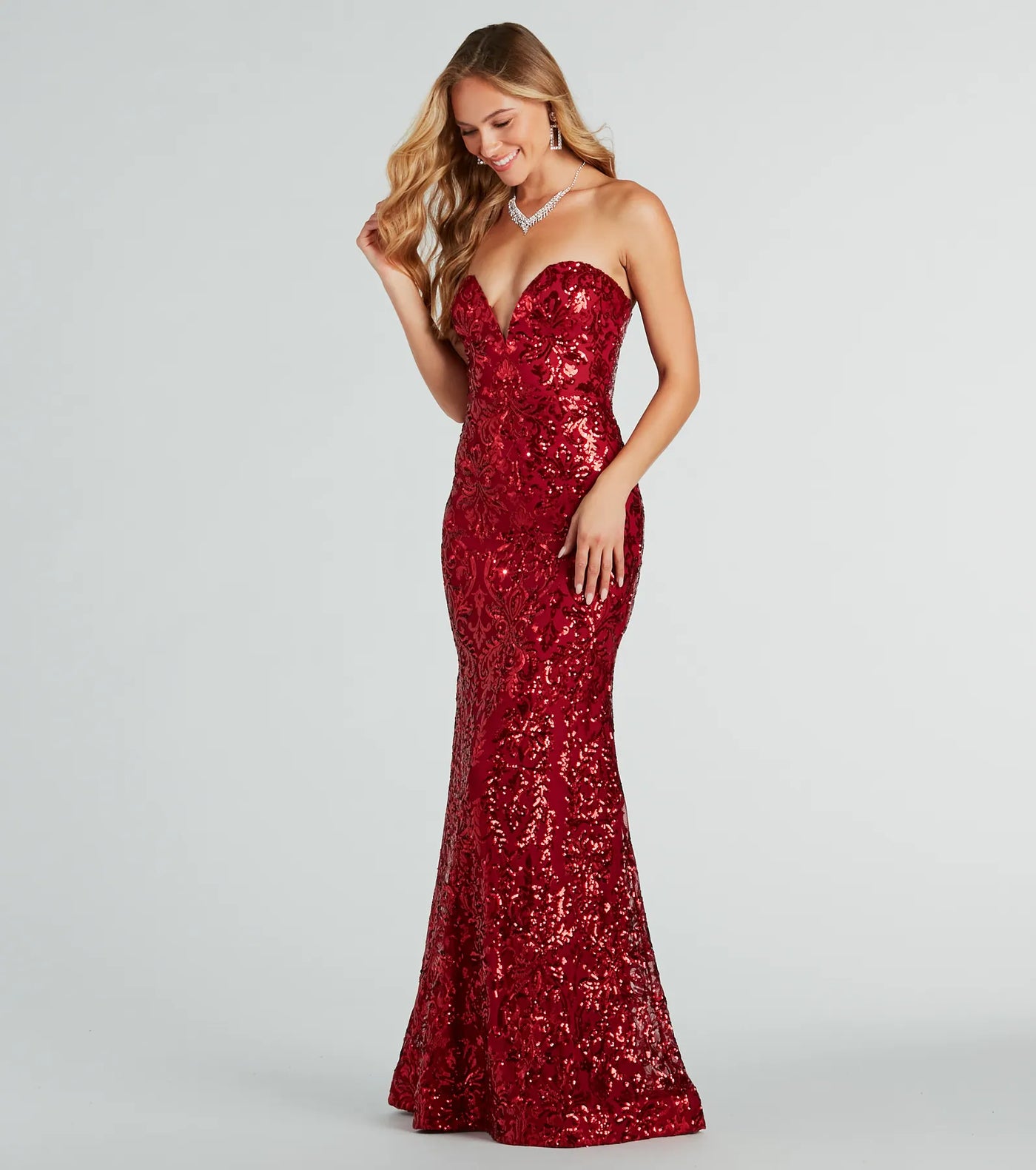 Leighton Formal Sequin Strapless Mermaid Dress