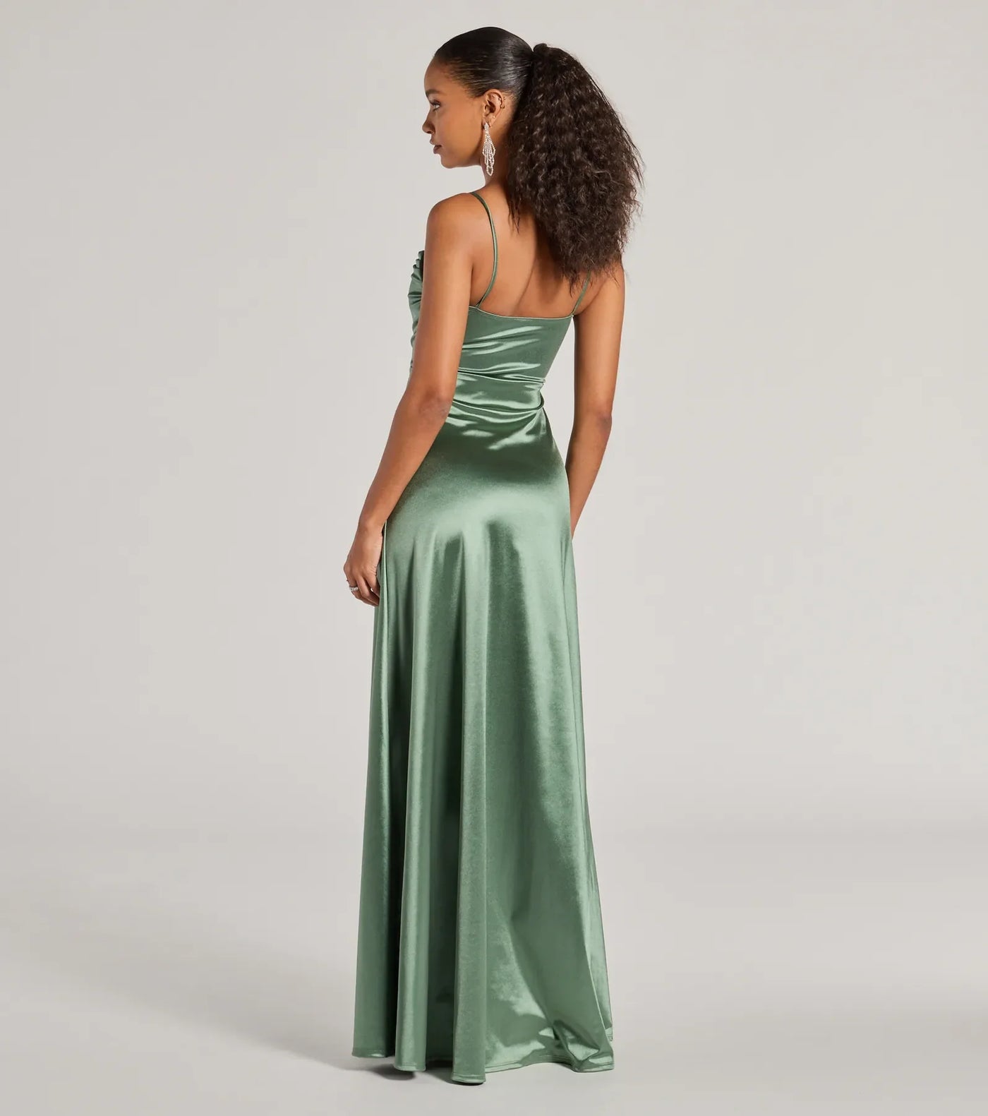 Marissa Formal Satin Cowl Neck Dress