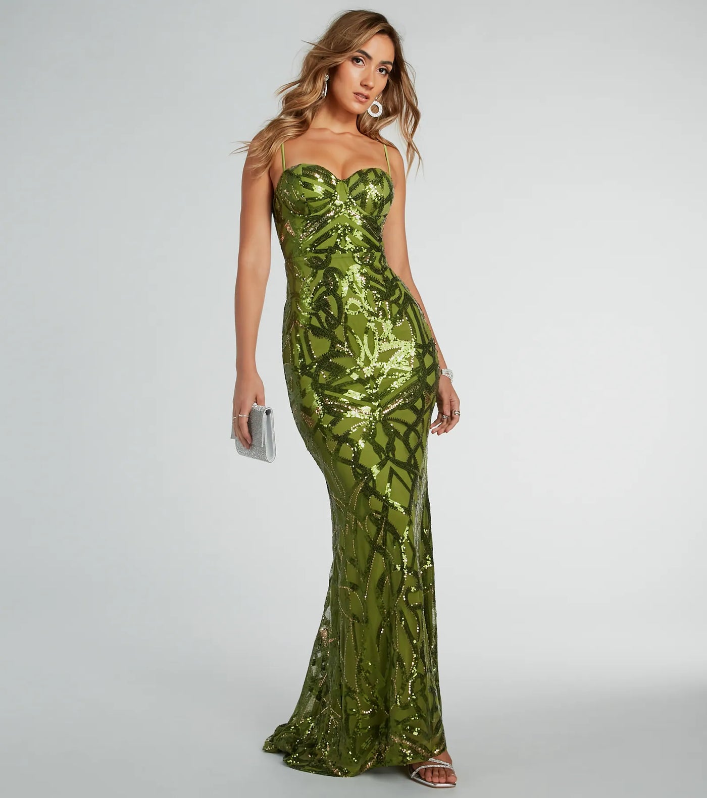 Sielle Bustier Mermaid Sequin Formal Dress