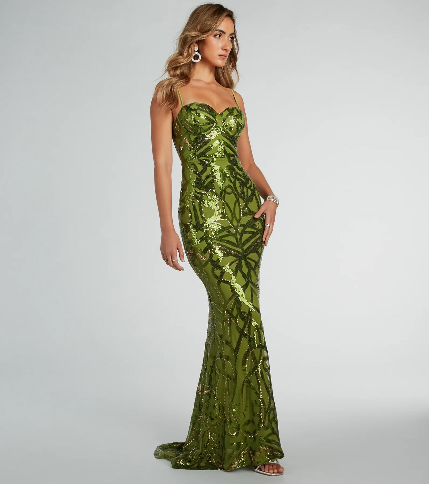 Sielle Bustier Mermaid Sequin Formal Dress