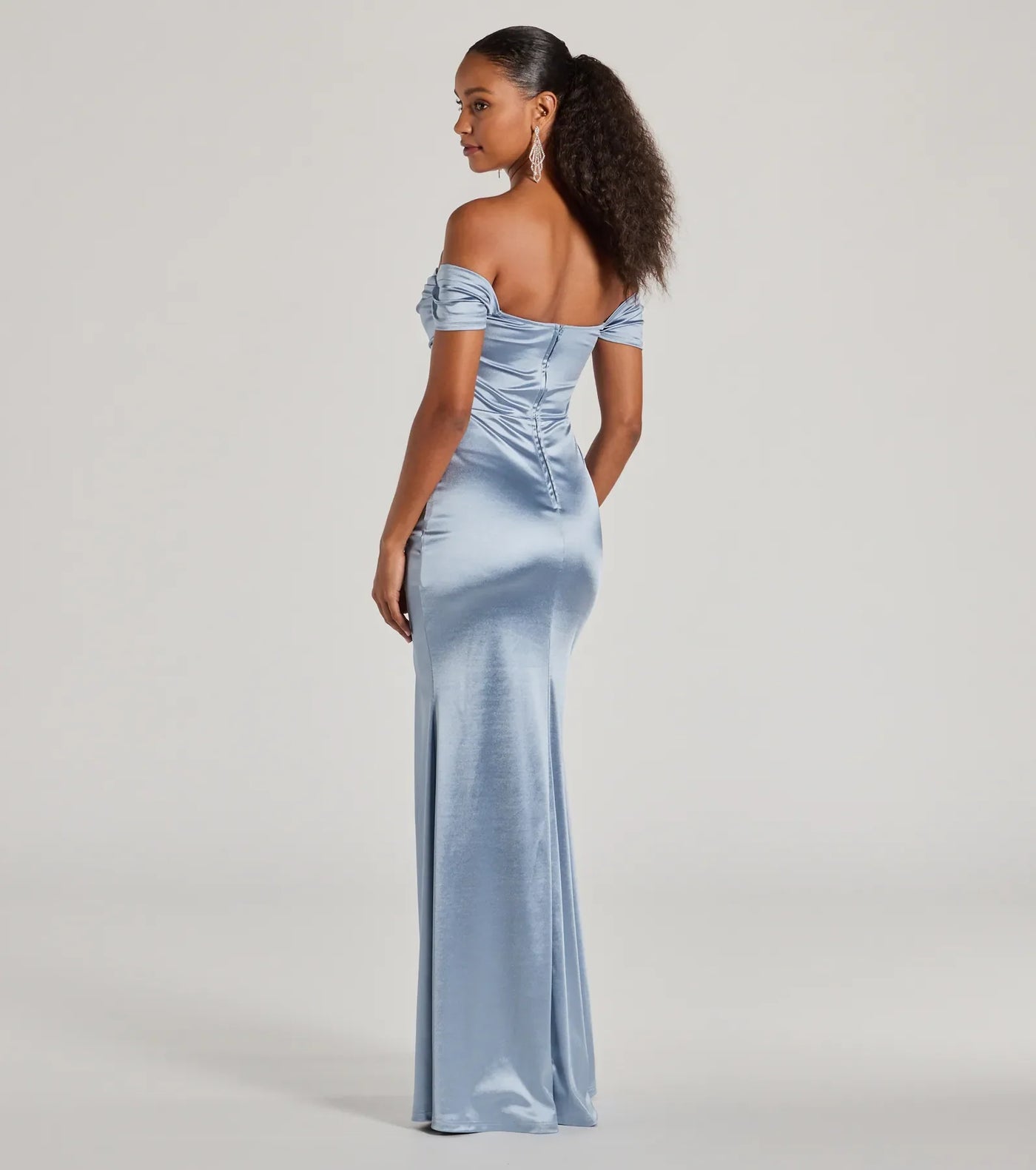 Laura Off-The-Shoulder Mermaid Satin Formal Dress