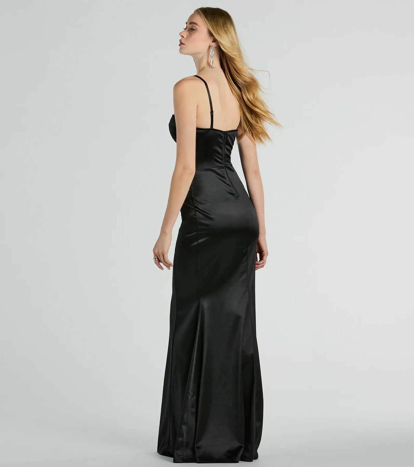 Kaya Bustier Mesh Satin Mermaid Formal Dress