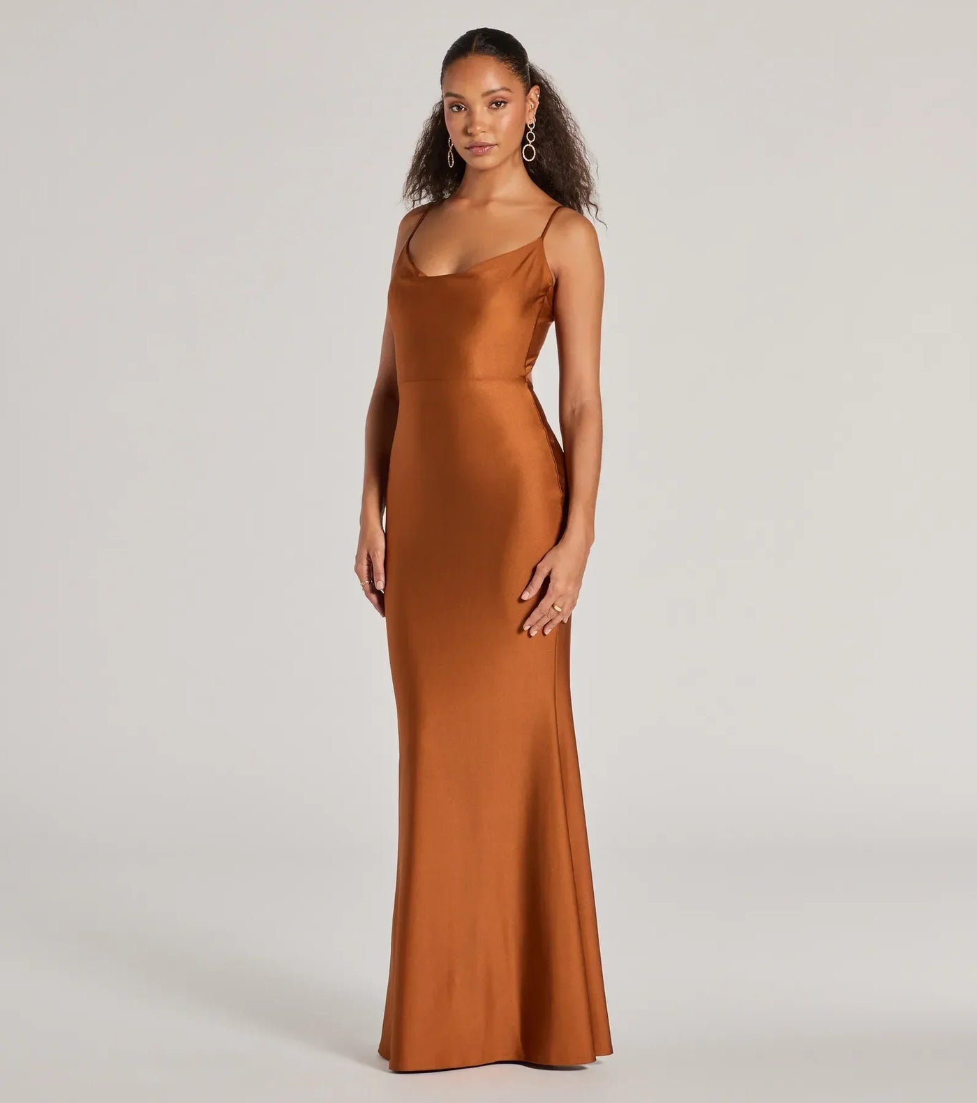 Virginia Cowl Neck Tie-Back Mermaid Formal Dress