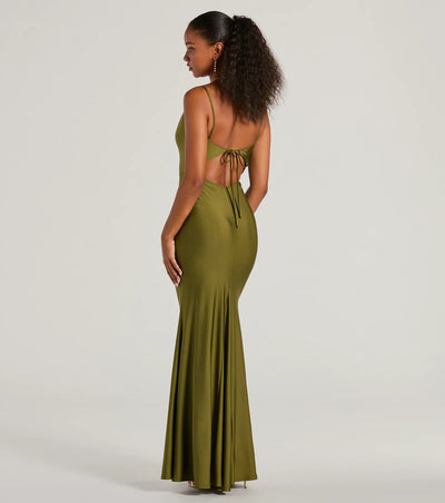 Virginia Cowl Neck Tie-Back Mermaid Formal Dress