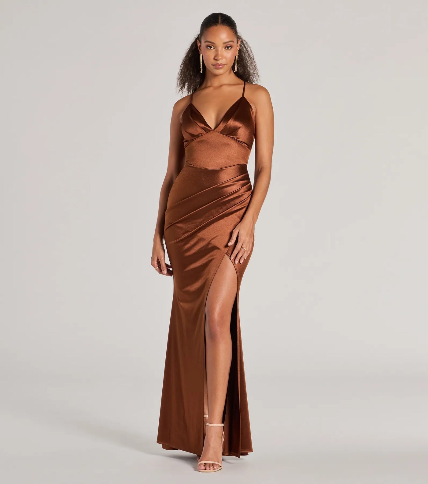 Zosia V-Neck Mermaid Satin Formal Dress