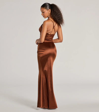 Zosia V-Neck Mermaid Satin Formal Dress