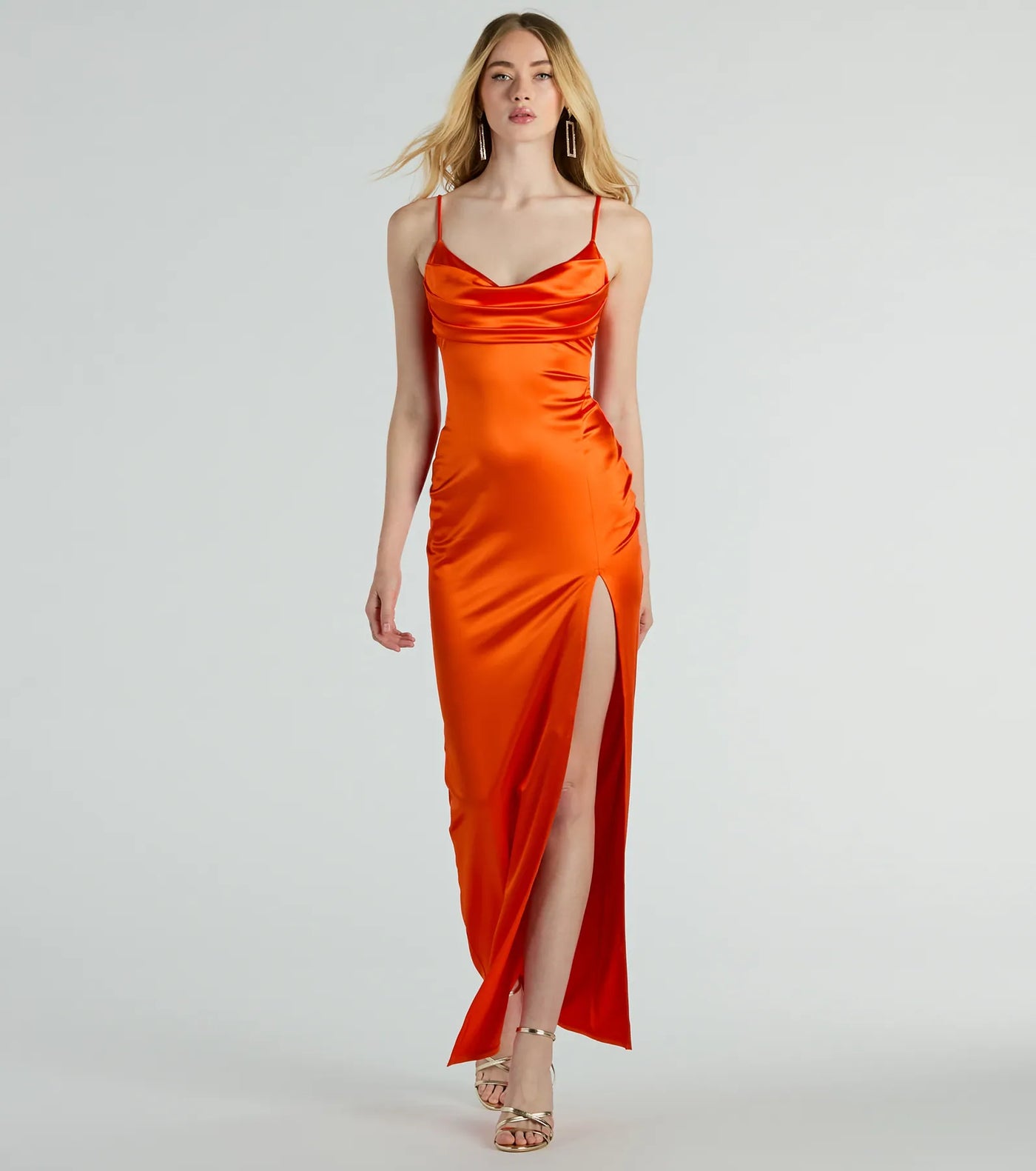 Laverne Formal Satin Lace-Up Slim Long Dress