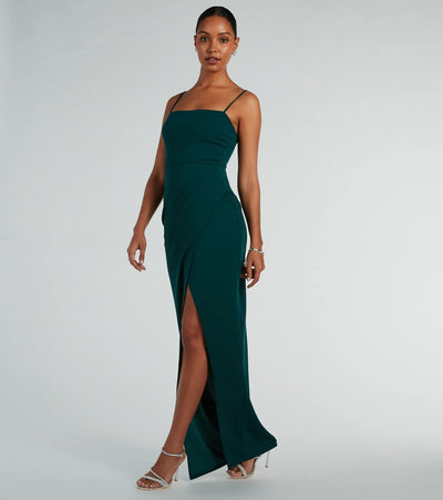 Christie Sleeveless Slim Crepe Formal Dress