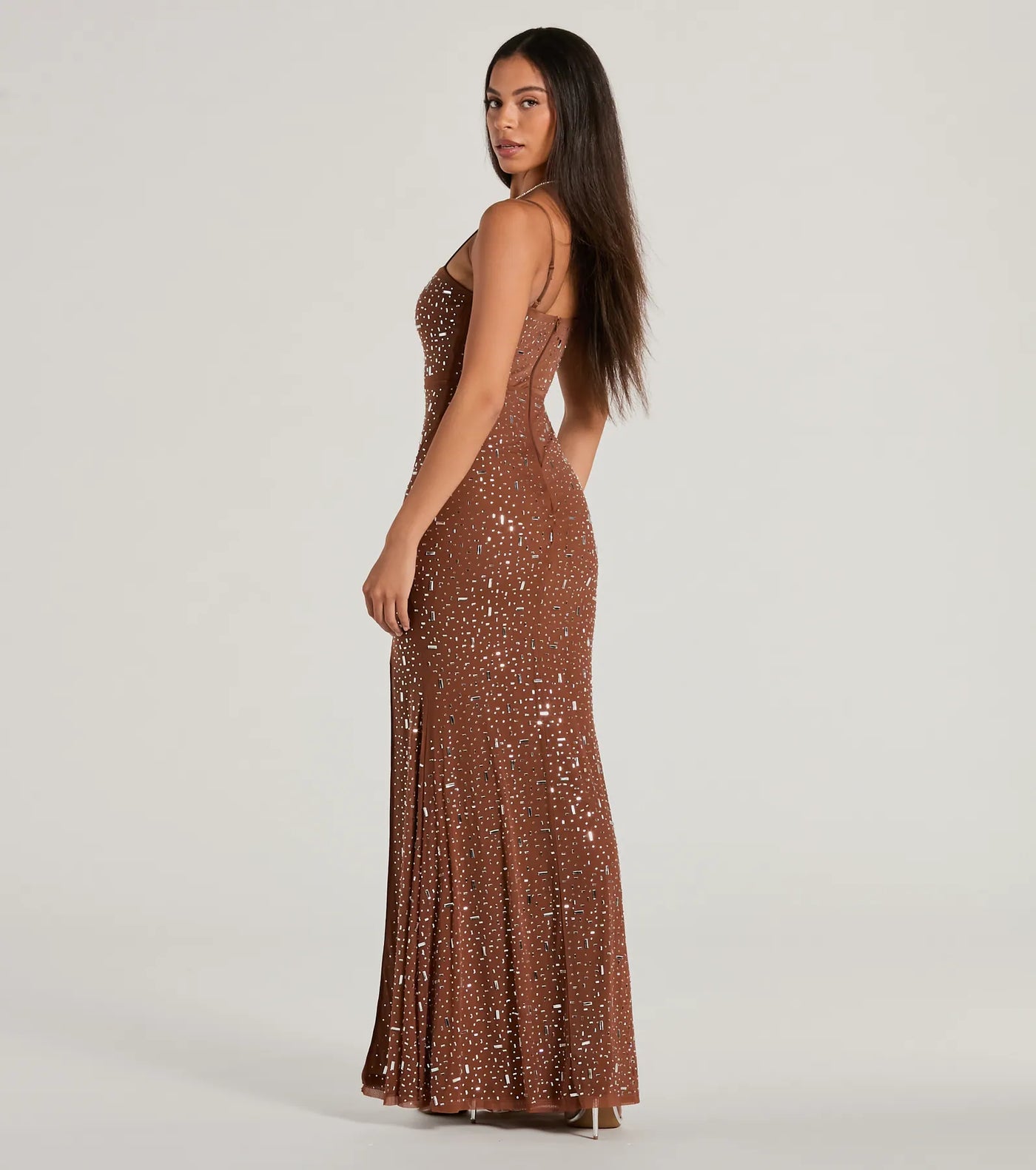 Britt Sleeveless Mermaid Rhinestone Formal Dress