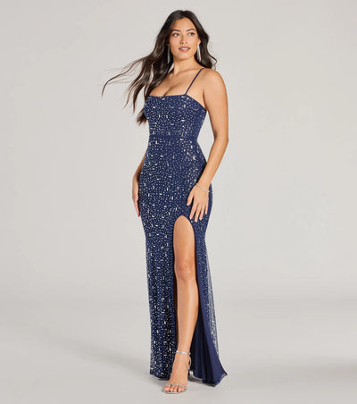 Britt Sleeveless Mermaid Rhinestone Formal Dress