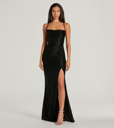 Kehlani Formal Floral Lace Slit Mermaid Dress